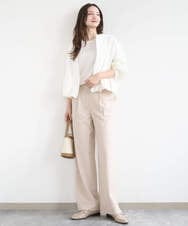 F1JGD37220 MK MICHEL KLEIN(小さいサイズ)(メゾン ドゥ サンク) 【小さいサイズ】ストレッチライトブルゾン/洗える ダークグレー