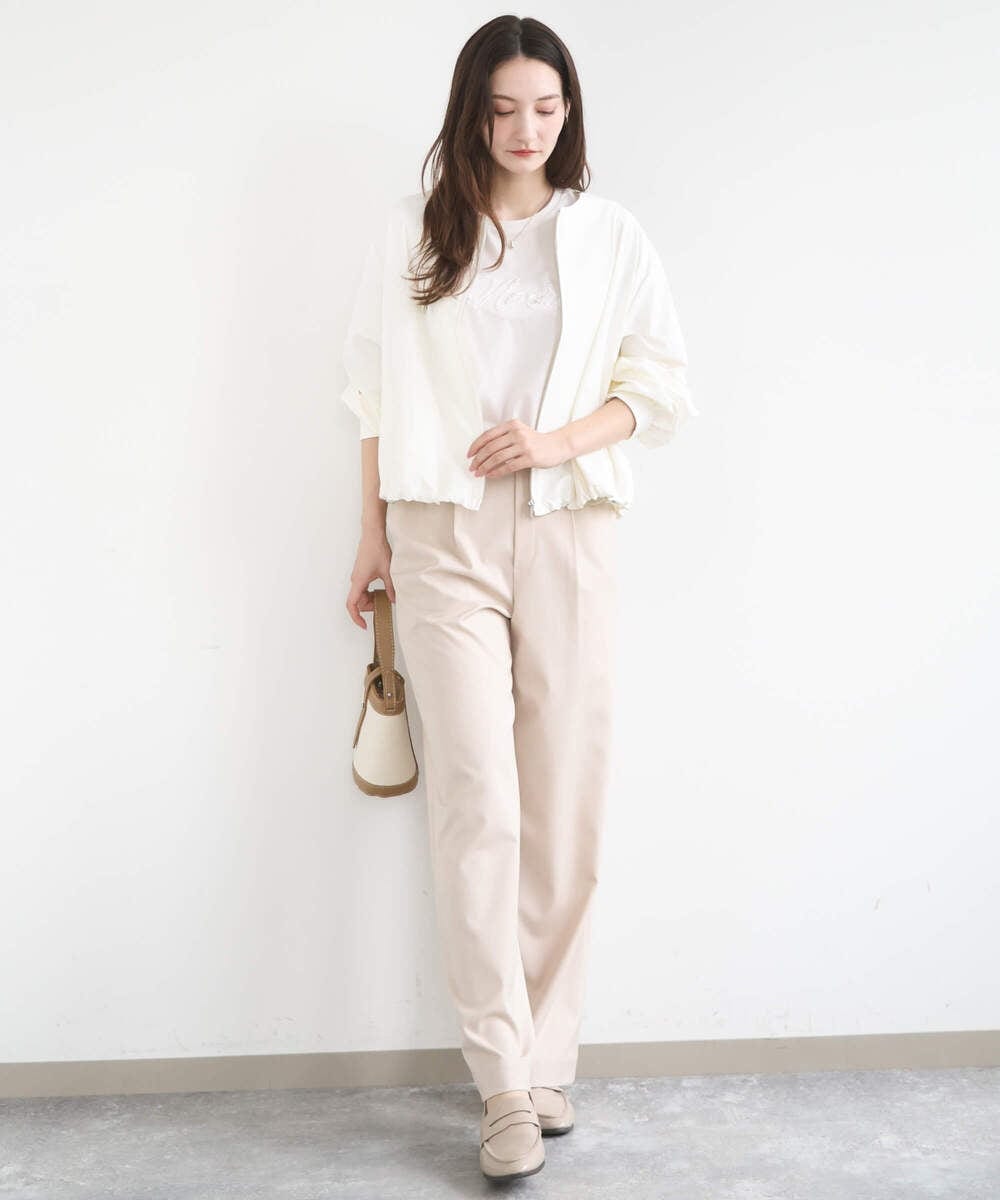 F1JGD37220 MK MICHEL KLEIN(小さいサイズ)(メゾン ドゥ サンク) 【小さいサイズ】ストレッチライトブルゾン/洗える ダークグレー