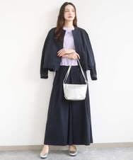 F1JGD37220 MK MICHEL KLEIN(小さいサイズ)(メゾン ドゥ サンク) 【小さいサイズ】ストレッチライトブルゾン/洗える ダークグレー