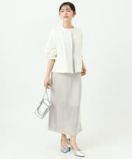 F1JGD37220 MK MICHEL KLEIN(小さいサイズ)(メゾン ドゥ サンク) 【小さいサイズ】ストレッチライトブルゾン/洗える ダークグレー