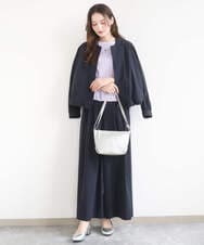 F1JGD37220 MK MICHEL KLEIN(小さいサイズ)(メゾン ドゥ サンク) 【小さいサイズ】ストレッチライトブルゾン/洗える ダークグレー