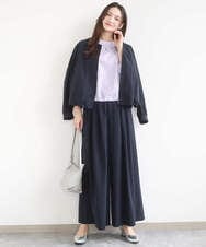 F1JGD37220 MK MICHEL KLEIN(小さいサイズ)(メゾン ドゥ サンク) 【小さいサイズ】ストレッチライトブルゾン/洗える ダークグレー