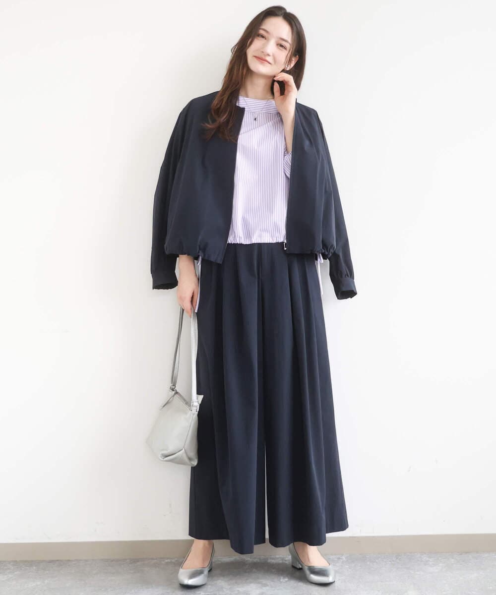 F1JGD37220 MK MICHEL KLEIN(小さいサイズ)(メゾン ドゥ サンク) 【小さいサイズ】ストレッチライトブルゾン/洗える ダークグレー