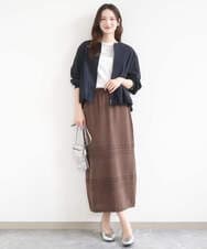 F1JGD37220 MK MICHEL KLEIN(小さいサイズ)(メゾン ドゥ サンク) 【小さいサイズ】ストレッチライトブルゾン/洗える ダークグレー