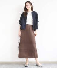 F1JGD37220 MK MICHEL KLEIN(小さいサイズ)(メゾン ドゥ サンク) 【小さいサイズ】ストレッチライトブルゾン/洗える ダークグレー