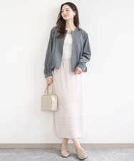 F1JGD37220 MK MICHEL KLEIN(小さいサイズ)(メゾン ドゥ サンク) 【小さいサイズ】ストレッチライトブルゾン/洗える ダークグレー