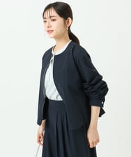 F1JGD37220 MK MICHEL KLEIN(小さいサイズ)(メゾン ドゥ サンク) 【小さいサイズ】ストレッチライトブルゾン/洗える ダークグレー
