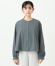 F1JGD37220 MK MICHEL KLEIN(小さいサイズ)(メゾン ドゥ サンク) 【小さいサイズ】ストレッチライトブルゾン/洗える ダークグレー