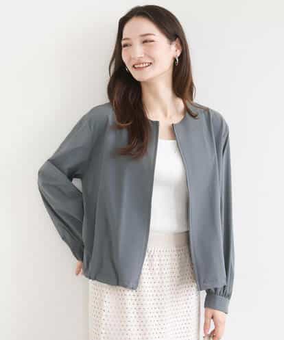 F1JGD37220 MK MICHEL KLEIN(小さいサイズ) 【小さいサイズ】ストレッチライトブルゾン/洗える