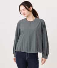 F1JGD37220 MK MICHEL KLEIN(小さいサイズ)(メゾン ドゥ サンク) 【小さいサイズ】ストレッチライトブルゾン/洗える ダークグレー