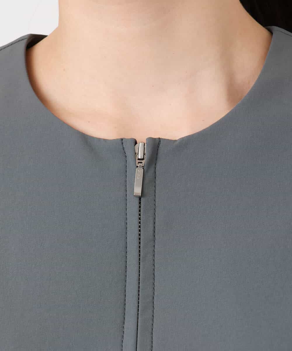 F1JGD37220 MK MICHEL KLEIN(小さいサイズ)(メゾン ドゥ サンク) 【小さいサイズ】ストレッチライトブルゾン/洗える ダークグレー