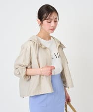 F1JGD47230 MK MICHEL KLEIN(小さいサイズ)(メゾン ドゥ サンク) 【小さいサイズ】[洗える]フーデットライトブルゾン ブラウン