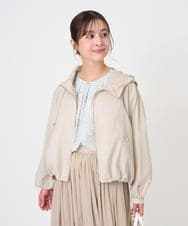 F1JGD47230 MK MICHEL KLEIN(小さいサイズ)(メゾン ドゥ サンク) 【小さいサイズ】[洗える]フーデットライトブルゾン ブラウン