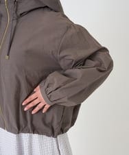 F1JGD47230 MK MICHEL KLEIN(小さいサイズ)(メゾン ドゥ サンク) 【小さいサイズ】[洗える]フーデットライトブルゾン ブラウン