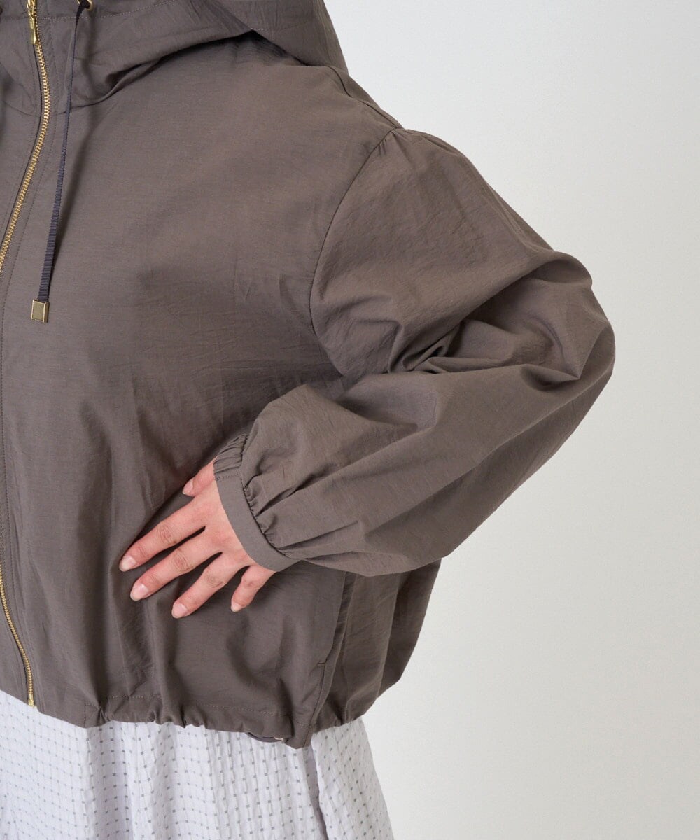 F1JGD47230 MK MICHEL KLEIN(小さいサイズ)(メゾン ドゥ サンク) 【小さいサイズ】[洗える]フーデットライトブルゾン ブラウン