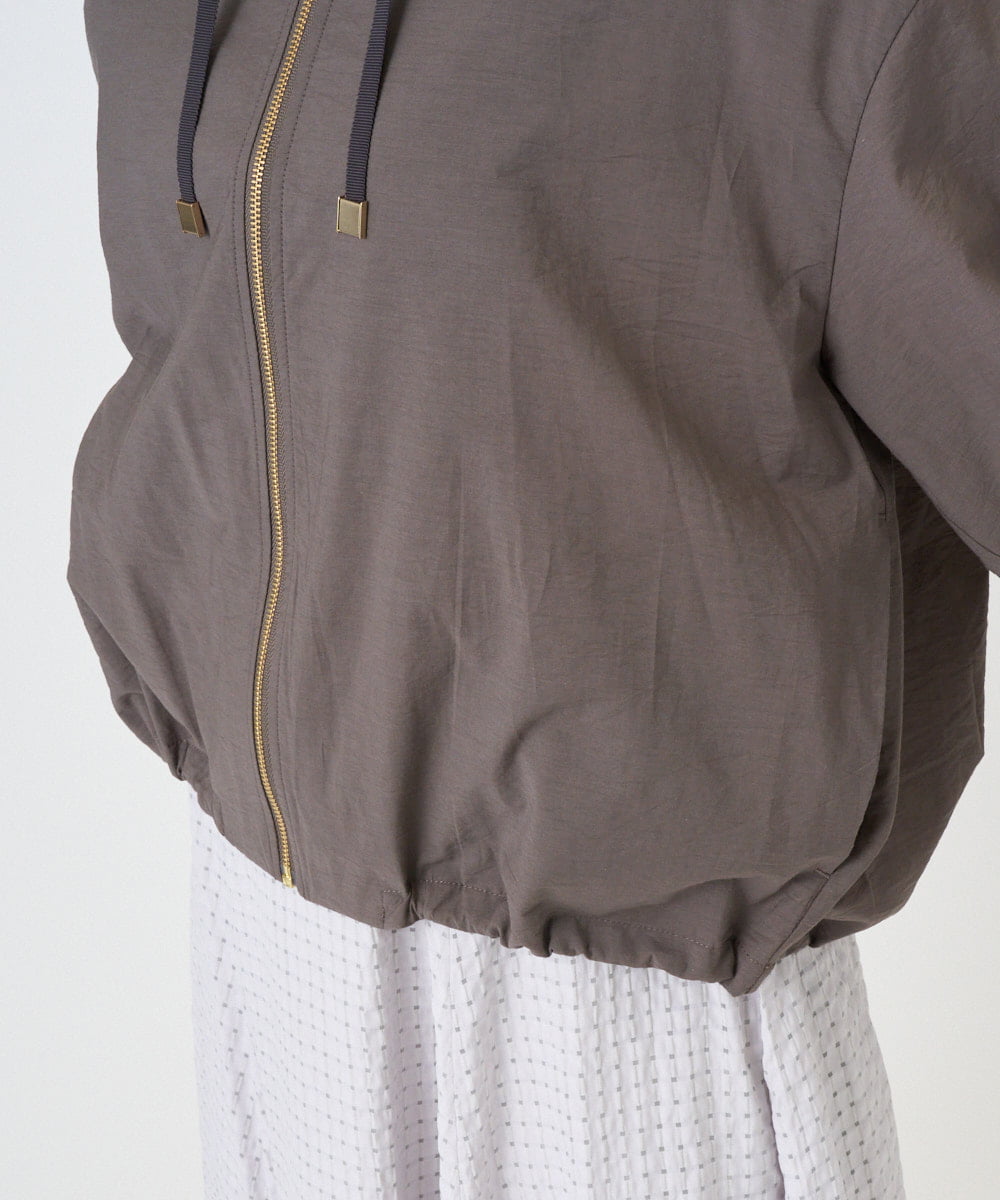 F1JGD47230 MK MICHEL KLEIN(小さいサイズ)(メゾン ドゥ サンク) 【小さいサイズ】[洗える]フーデットライトブルゾン ブラウン