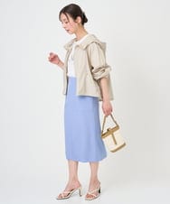 F1JGD47230 MK MICHEL KLEIN(小さいサイズ)(メゾン ドゥ サンク) 【小さいサイズ】[洗える]フーデットライトブルゾン ブラウン