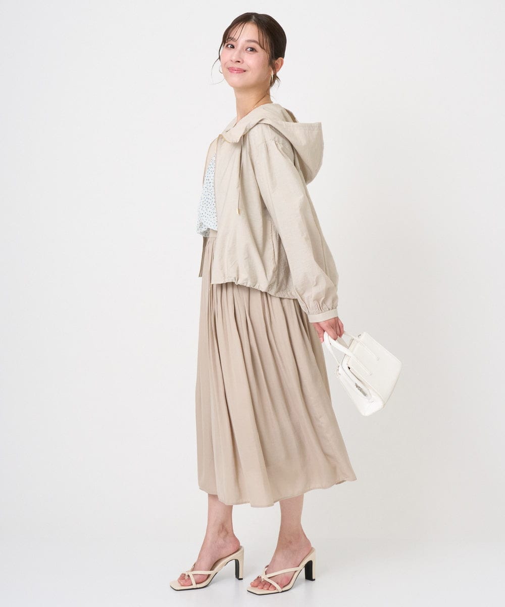 F1JGD47230 MK MICHEL KLEIN(小さいサイズ)(メゾン ドゥ サンク) 【小さいサイズ】[洗える]フーデットライトブルゾン ブラウン