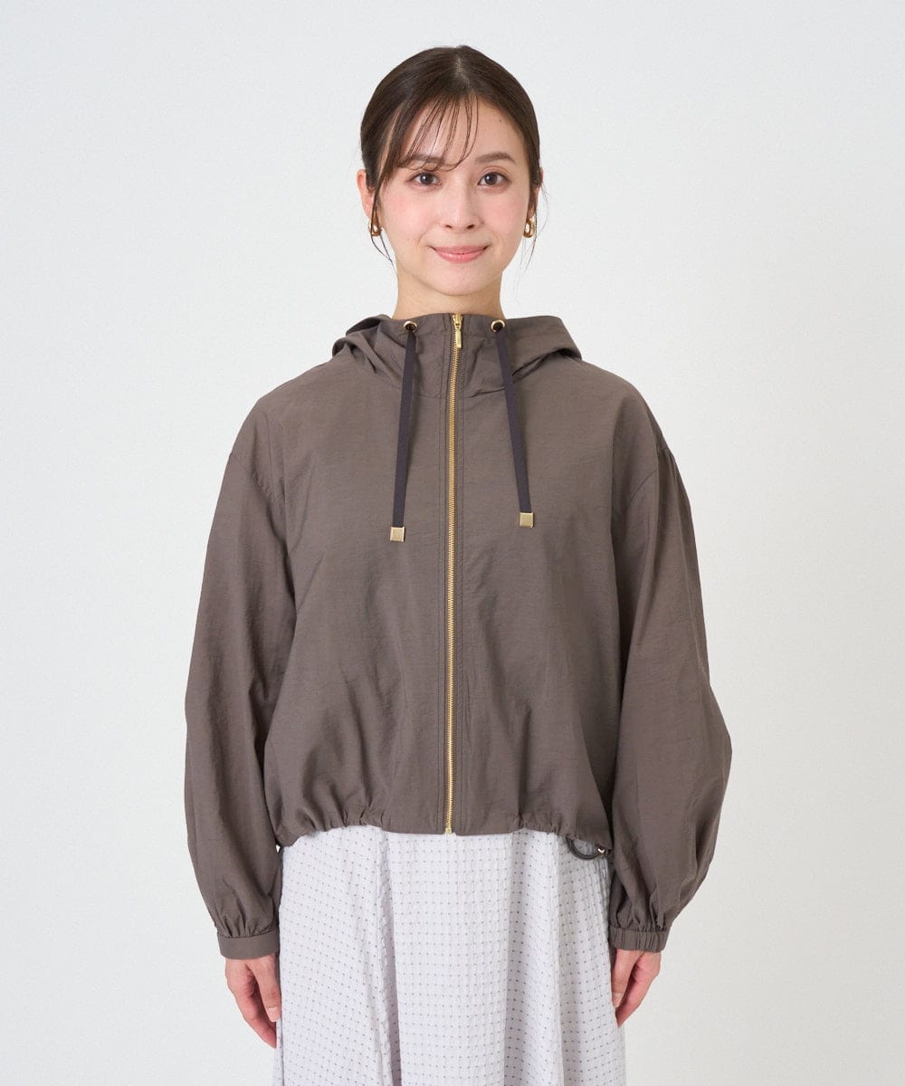 F1JGD47230 MK MICHEL KLEIN(小さいサイズ)(メゾン ドゥ サンク) 【小さいサイズ】[洗える]フーデットライトブルゾン ブラウン