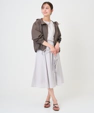 F1JGD47230 MK MICHEL KLEIN(小さいサイズ)(メゾン ドゥ サンク) 【小さいサイズ】[洗える]フーデットライトブルゾン ブラウン