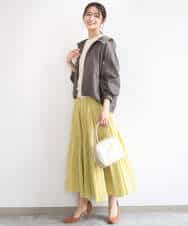 F1JGD47230 MK MICHEL KLEIN(小さいサイズ)(メゾン ドゥ サンク) 【小さいサイズ】[洗える]フーデットライトブルゾン ブラウン