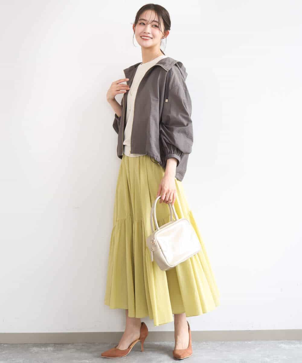 F1JGD47230 MK MICHEL KLEIN(小さいサイズ)(メゾン ドゥ サンク) 【小さいサイズ】[洗える]フーデットライトブルゾン ブラウン