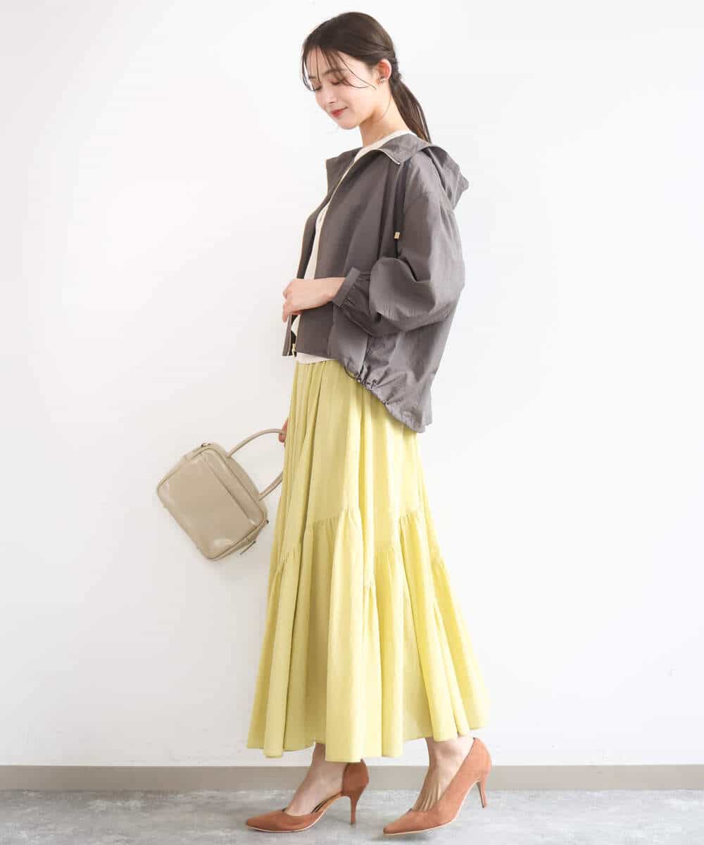 F1JGD47230 MK MICHEL KLEIN(小さいサイズ)(メゾン ドゥ サンク) 【小さいサイズ】[洗える]フーデットライトブルゾン ブラウン