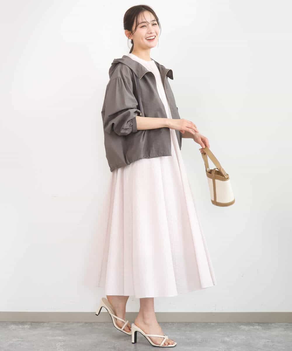 F1JGD47230 MK MICHEL KLEIN(小さいサイズ)(メゾン ドゥ サンク) 【小さいサイズ】[洗える]フーデットライトブルゾン ブラウン