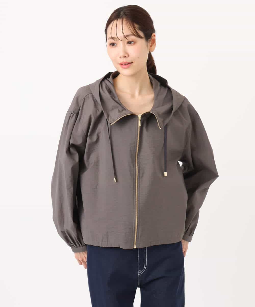 F1JGD47230 MK MICHEL KLEIN(小さいサイズ)(メゾン ドゥ サンク) 【小さいサイズ】[洗える]フーデットライトブルゾン ブラウン