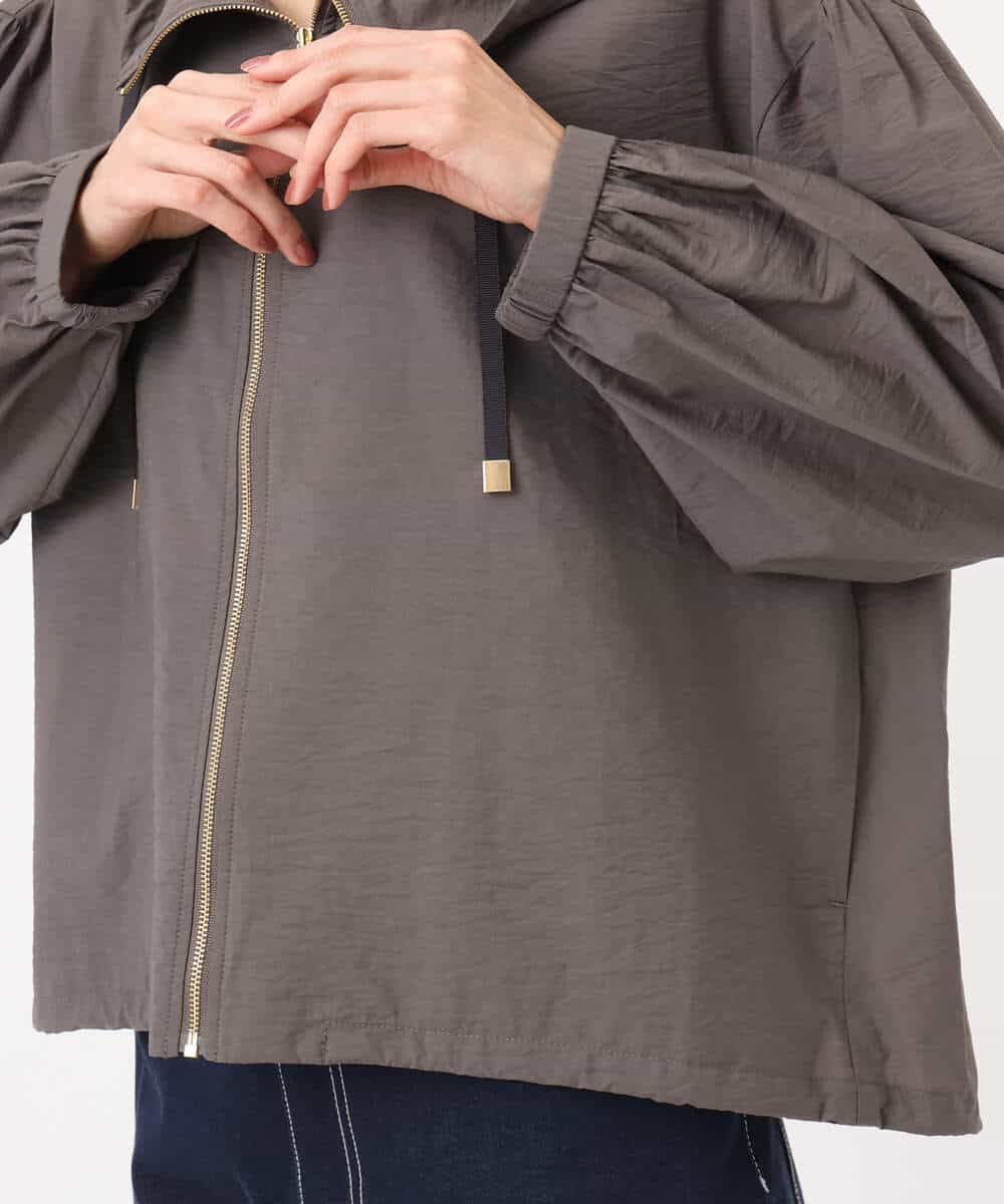 F1JGD47230 MK MICHEL KLEIN(小さいサイズ)(メゾン ドゥ サンク) 【小さいサイズ】[洗える]フーデットライトブルゾン ブラウン