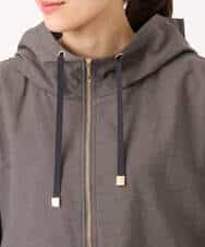 F1JGD47230 MK MICHEL KLEIN(小さいサイズ)(メゾン ドゥ サンク) 【小さいサイズ】[洗える]フーデットライトブルゾン ブラウン