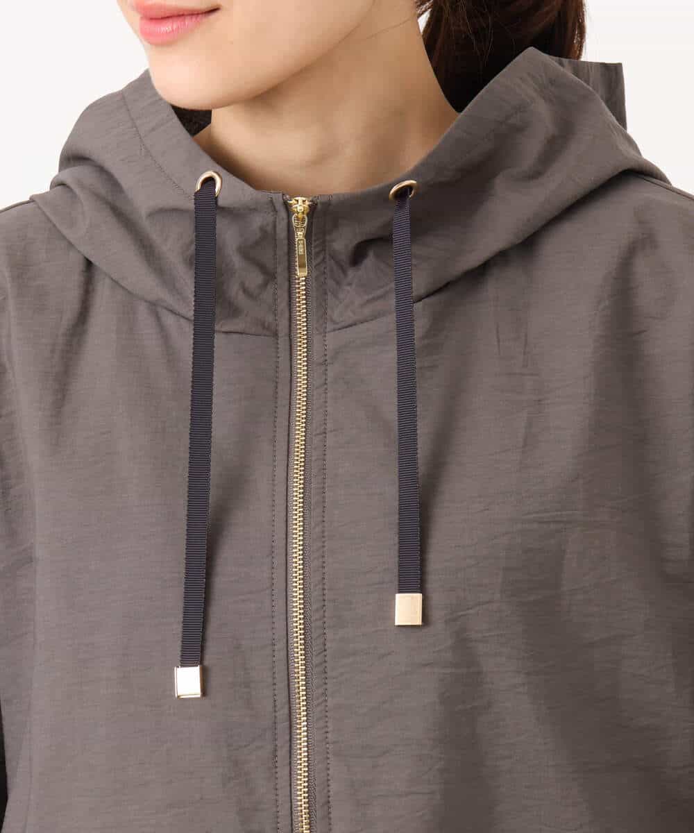 F1JGD47230 MK MICHEL KLEIN(小さいサイズ)(メゾン ドゥ サンク) 【小さいサイズ】[洗える]フーデットライトブルゾン ブラウン