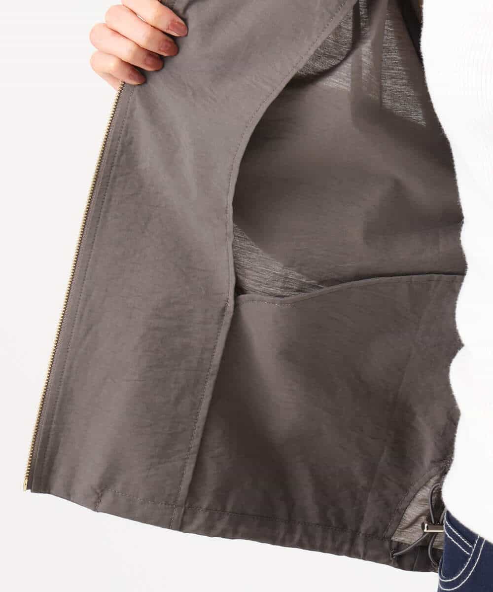 F1JGD47230 MK MICHEL KLEIN(小さいサイズ)(メゾン ドゥ サンク) 【小さいサイズ】[洗える]フーデットライトブルゾン ブラウン