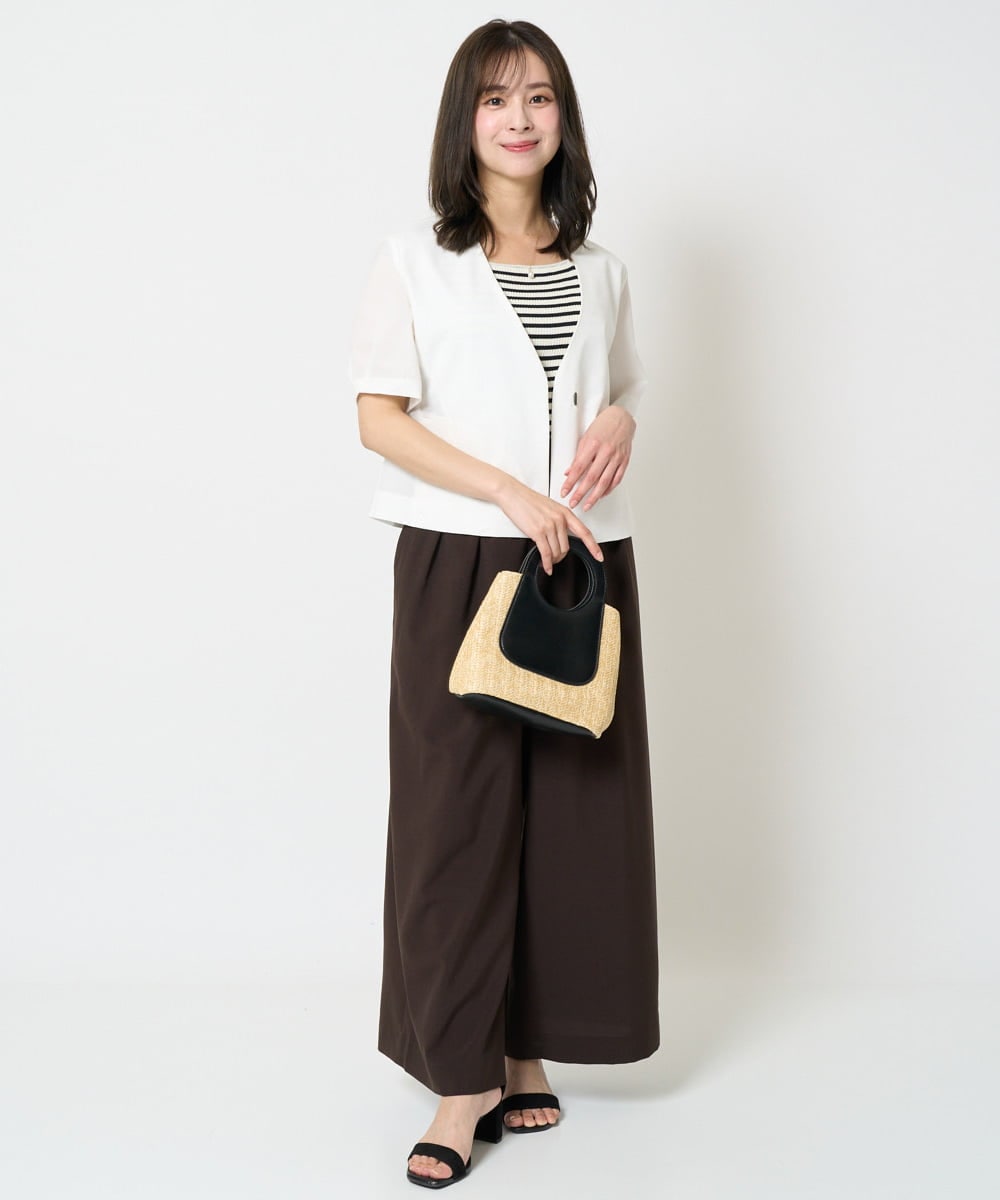 F1JHA60200 MK MICHEL KLEIN(小さいサイズ)(メゾン ドゥ サンク) 【小さいサイズ】ハーフスリーブジャケット/撥水/UVカット/洗える/セットアップ対応 ネイビー