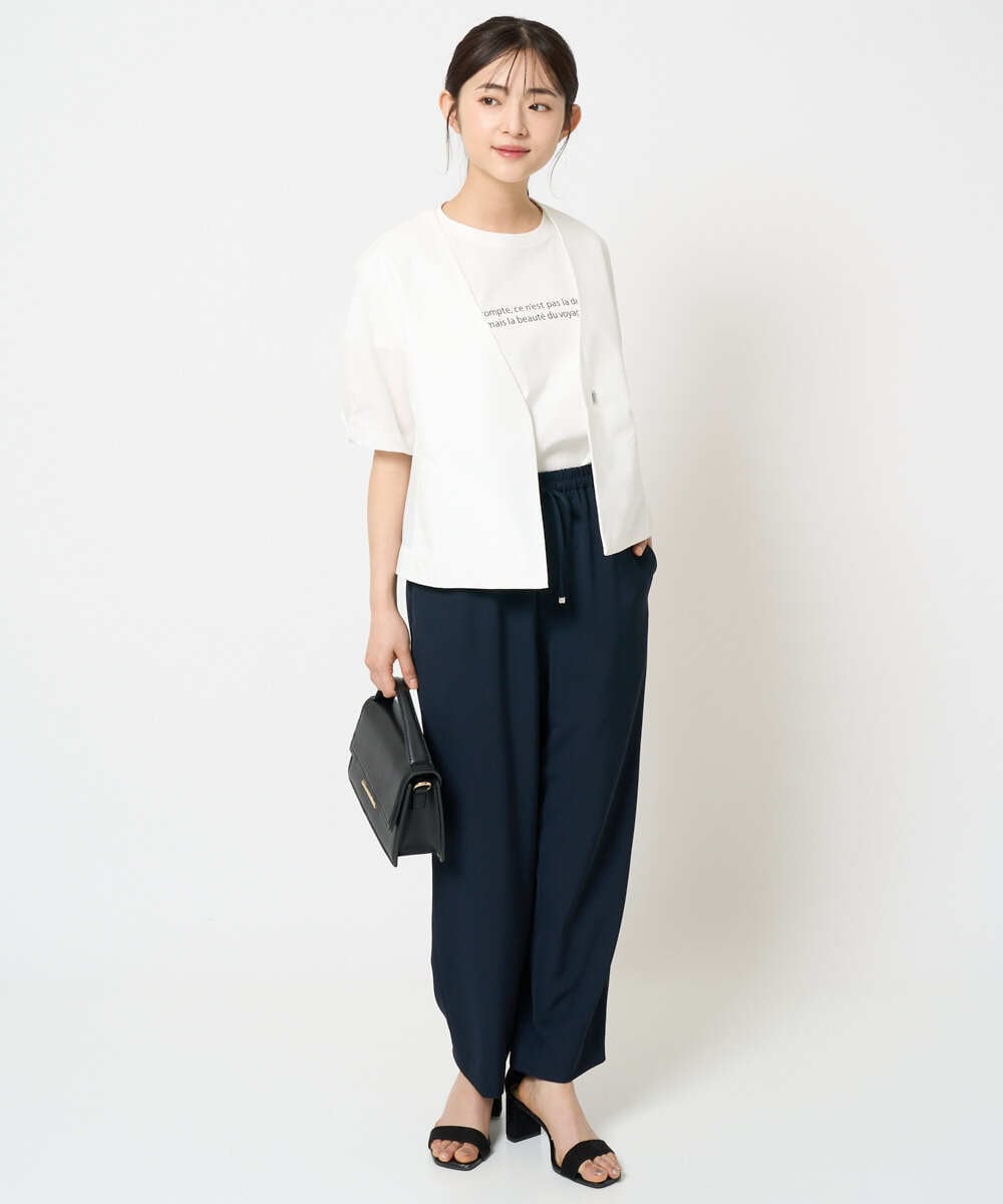 F1JHA60200 MK MICHEL KLEIN(小さいサイズ)(メゾン ドゥ サンク) 【小さいサイズ】ハーフスリーブジャケット/撥水/UVカット/洗える/セットアップ対応 ネイビー