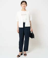 F1JHA60200 MK MICHEL KLEIN(小さいサイズ)(メゾン ドゥ サンク) 【小さいサイズ】ハーフスリーブジャケット/撥水/UVカット/洗える/セットアップ対応 ネイビー