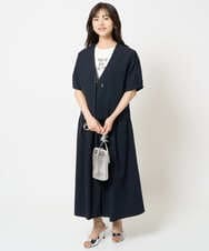 F1JHA60200 MK MICHEL KLEIN(小さいサイズ)(メゾン ドゥ サンク) 【小さいサイズ】ハーフスリーブジャケット/撥水/UVカット/洗える/セットアップ対応 ネイビー