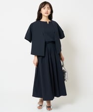 F1JHA60200 MK MICHEL KLEIN(小さいサイズ)(メゾン ドゥ サンク) 【小さいサイズ】ハーフスリーブジャケット/撥水/UVカット/洗える/セットアップ対応 ネイビー