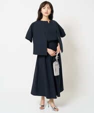 F1JHA60200 MK MICHEL KLEIN(小さいサイズ)(メゾン ドゥ サンク) 【小さいサイズ】ハーフスリーブジャケット/撥水/UVカット/洗える/セットアップ対応 ネイビー