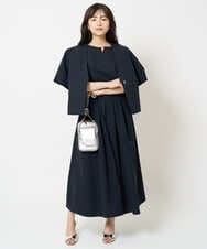 F1JHA60200 MK MICHEL KLEIN(小さいサイズ)(メゾン ドゥ サンク) 【小さいサイズ】ハーフスリーブジャケット/撥水/UVカット/洗える/セットアップ対応 ネイビー