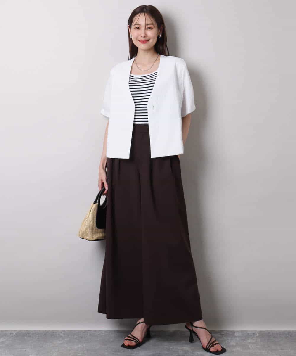 F1JHA60200 MK MICHEL KLEIN(小さいサイズ)(メゾン ドゥ サンク) 【小さいサイズ】ハーフスリーブジャケット/撥水/UVカット/洗える/セットアップ対応 ネイビー