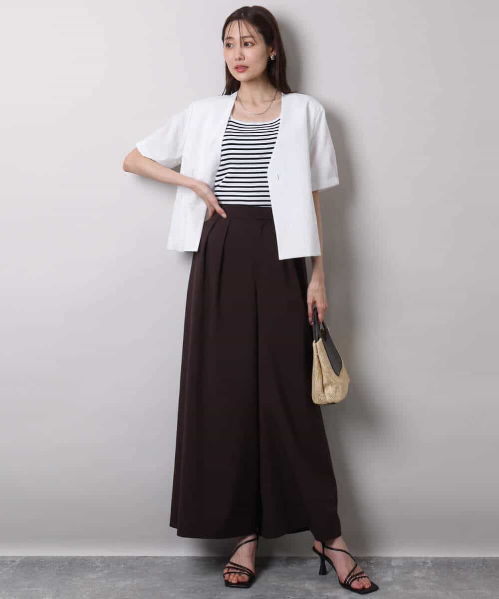 F1JHA60200 MK MICHEL KLEIN(小さいサイズ)(メゾン ドゥ サンク) 【小さいサイズ】ハーフスリーブジャケット/撥水/UVカット/洗える/セットアップ対応 ネイビー