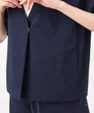 F1JHA60200 MK MICHEL KLEIN(小さいサイズ)(メゾン ドゥ サンク) 【小さいサイズ】ハーフスリーブジャケット/撥水/UVカット/洗える/セットアップ対応 ネイビー