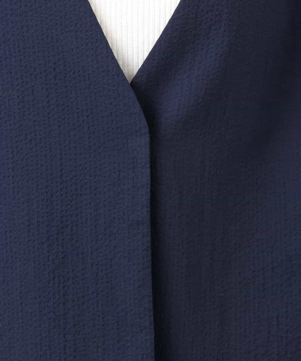 F1JHA60200 MK MICHEL KLEIN(小さいサイズ)(メゾン ドゥ サンク) 【小さいサイズ】ハーフスリーブジャケット/撥水/UVカット/洗える/セットアップ対応 ネイビー