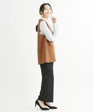 F1JJS26180 MK MICHEL KLEIN(小さいサイズ)(メゾン ドゥ サンク) 【小さいサイズ】Vネックベスト/セットアップ対応/洗える ブラウン