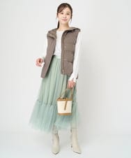 F1KAA31100 MK MICHEL KLEIN(小さいサイズ)(メゾン ドゥ サンク) 【小さいサイズ】発泡ロゴコットンロンTカットソー/洗える ブルー