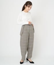 F1KAA31100 MK MICHEL KLEIN(小さいサイズ)(メゾン ドゥ サンク) 【小さいサイズ】発泡ロゴコットンロンTカットソー/洗える ブルー