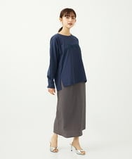 F1KAD31110 MK MICHEL KLEIN(小さいサイズ)(メゾン ドゥ サンク) 【小さいサイズ】刺繍ロゴデザイン コットンロンT/洗える ホワイト