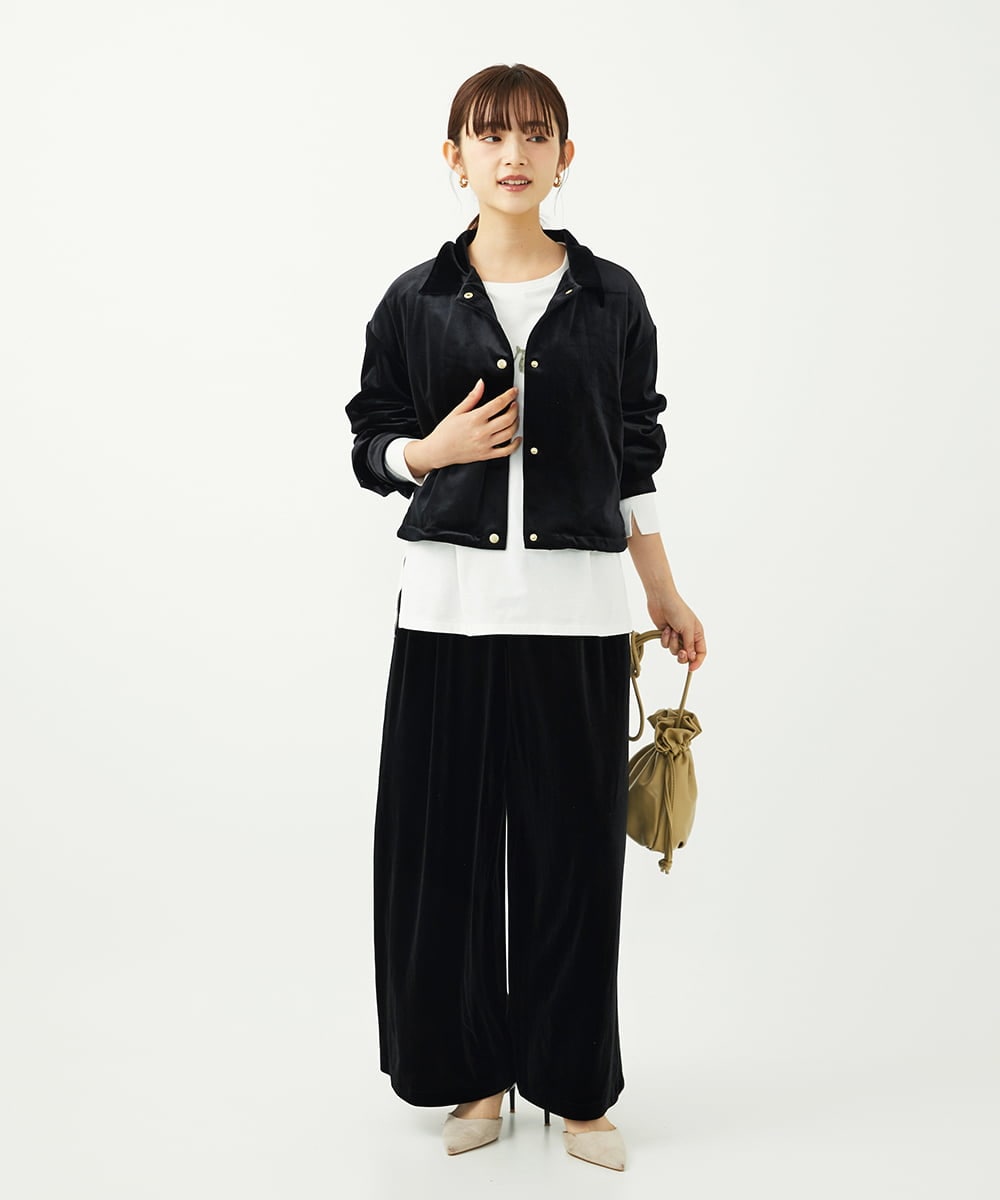 F1KAD31110 MK MICHEL KLEIN(小さいサイズ)(メゾン ドゥ サンク) 【小さいサイズ】刺繍ロゴデザイン コットンロンT/洗える ホワイト