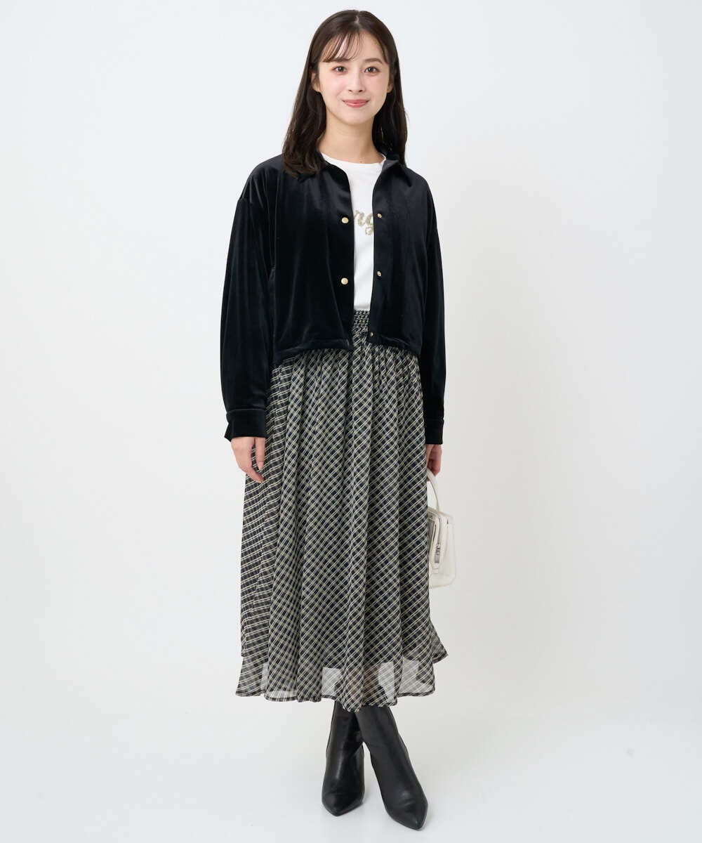 F1KAD31110 MK MICHEL KLEIN(小さいサイズ)(メゾン ドゥ サンク) 【小さいサイズ】刺繍ロゴデザイン コットンロンT/洗える ホワイト